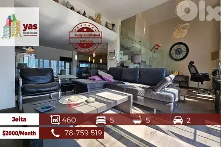 Jeita 460m2 | 350m2 Terrace | Villa | Prime Location |Furnished |TO