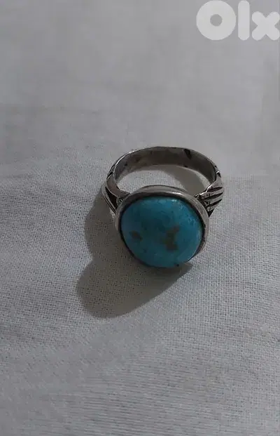 خاتم فضة فيروز نيشابوري وزن ١٠ غرام  Ring silver fayrouz 10.5 grams