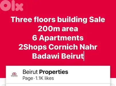 3Floors Building 6 Apartments 2 Shops Sale Mar Mkhayel Badawi Beirut 3Floors Building 6 Apartments 2 Shops Sale Mar Mkhayel Badawi Beirut