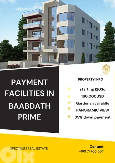 UNDERCONSTRUCTION |  BAABDAT PRIME 35% DOWN PAYMENT, (BB-203)
