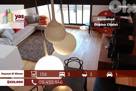 Ouyoun El Siman 138m2 | Furnished Duplex | Chalet | Mountain View | DA