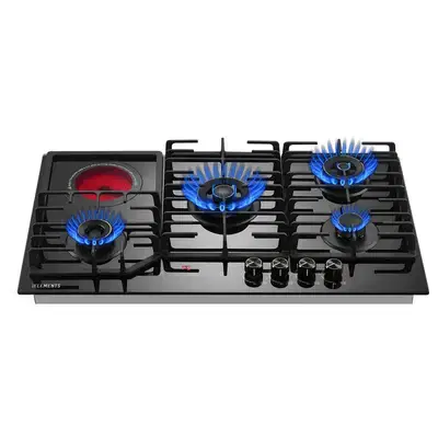 BUILT-IN GAS COOKTOP - 4 BURNERS + 1 ELECTRIC