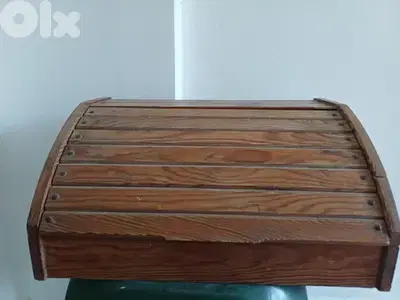 old wooden Bread box