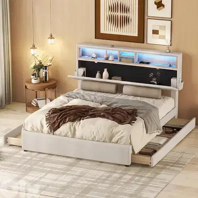 storage Led Bed