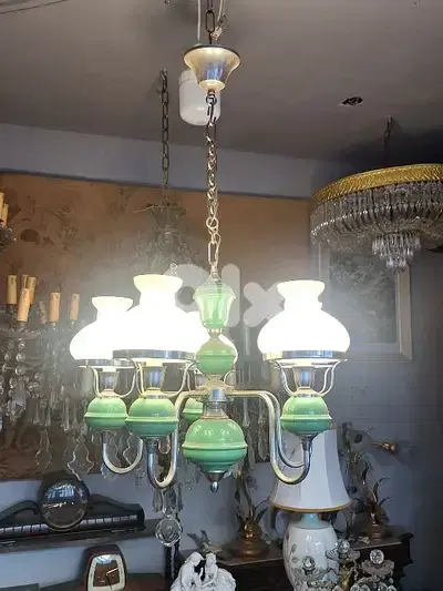 vintage 1950 opaline chandelier