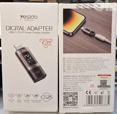 YESIDO DIGITAL ADAPTER USB-C TO IP POWER DISPLAY ADAPTER 27W