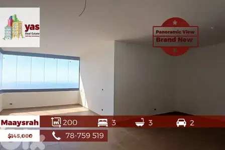 Maaysrah 200m2 | Brand New | Panoramic Sea View | Catch | ABA