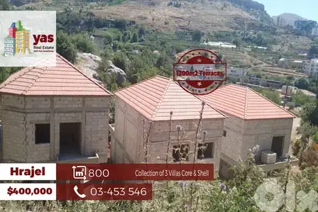 Hrajel 800m2 3 villas Core & Shell | 1200m2 Terraces / Gardens | DA |