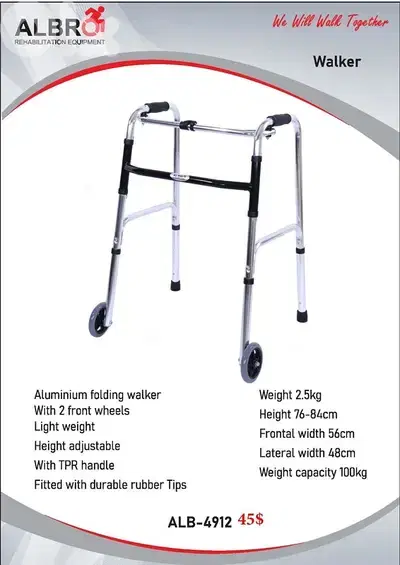 Aluminum Folding Walker والكر قابلة للطي مع دواليب