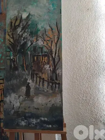 رسم زيتي علىcanverc  القماش