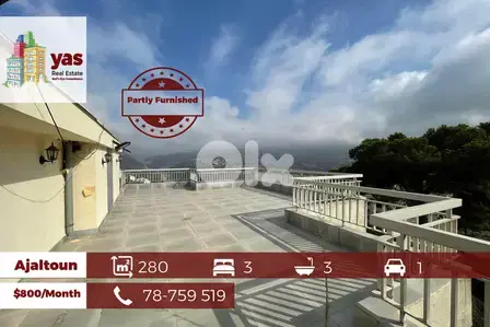 Ajaltoun 280m2 | 180m2 Rooftop | Well Maintained | Rent | View |EL/JA