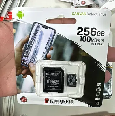 Kingston memory card with adapter 256gb 100mb/s