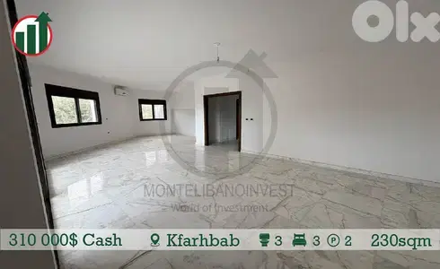 Brand-New Apartment with a Private Terrace for Sale in Kfarhbab