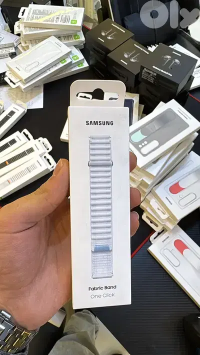 Samsung Watch 7 Fabric Band One Click blue white