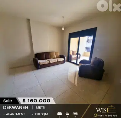 110 SQM Apartment FOR SALE – Dekwaneh!