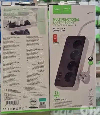 HOCO MULTIFUNCTIONAL SAFETY SOCKET AC22