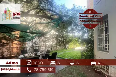 Adma 1000m2  | 300m2 Garden | Furnished Villa | Rent | Partial View|YV
