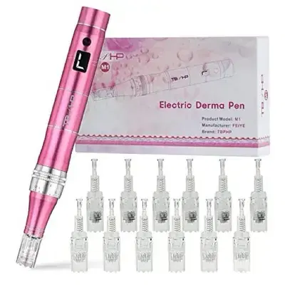 Dermapen - Upgraded Wireless Skin Pen with LCD Screen & 12 Cartridges