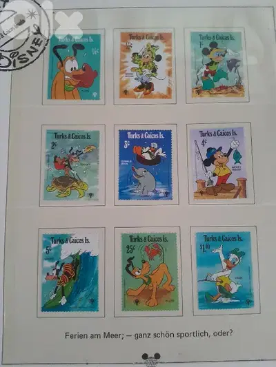 TURKS & CAICOS ISLANDS 1979 GOOFY MICKEY DONALD DUCK CARTOON 9v MNH