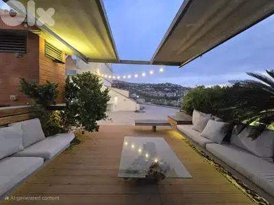 Rooftop Apartment for Rent in Kornet Chehwan – 80 SQM Interior + 250 S
