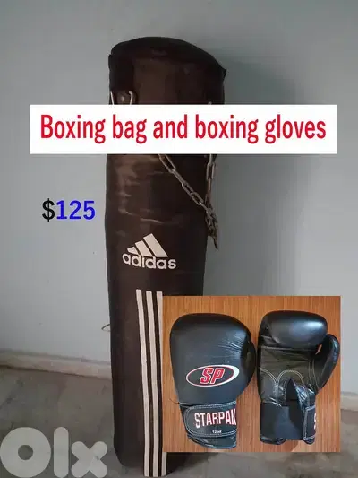 Adidas Boxing bag and boxing gloves