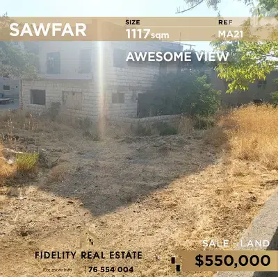 Land for sale in Sawfar MA21 أرض للبيع في صوفر