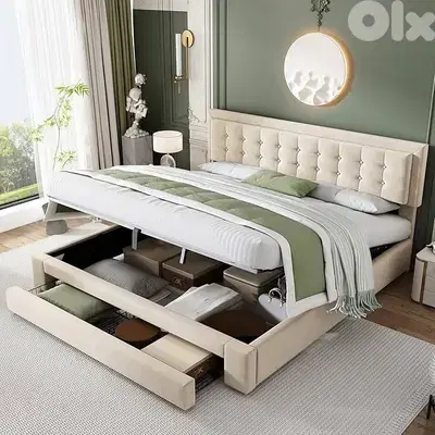 ModernLuxe e Bed Frame, Fashion Upholstered Ottoman Bed