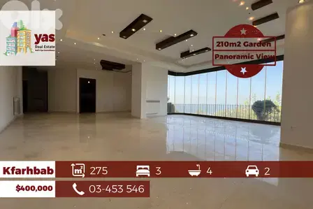 Kfarhbab 275m2 | 210m2 Garden | Payment Facilties | Luxury | EH/IV