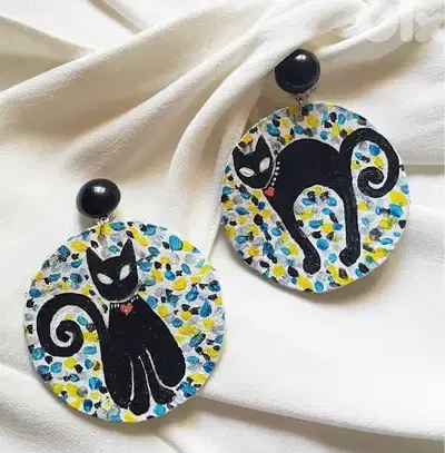BLack cat earrings