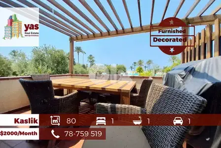Kaslik/Portemilio 80m2 | Furnished Chalet | Rent | Prime Location | IV