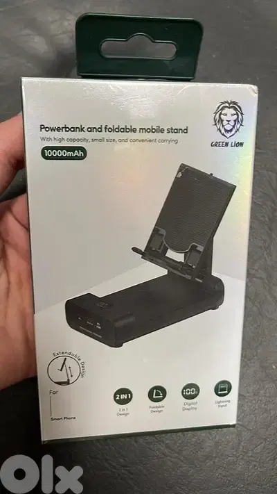 Green lion powerbank and foldable mobile stand 10000mah 30$