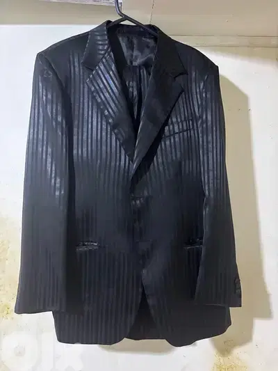 Suit satin dark grey new - بدلة كاملة ساتان رمادي غامق جديدة
