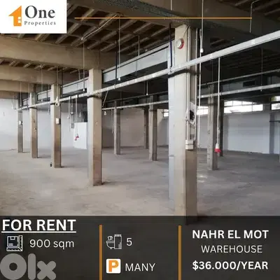 WAREHOUSE FOR RENT IN NAHR EL MOT