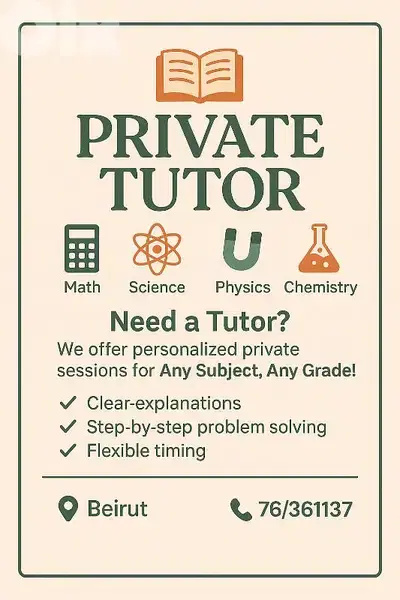 private Teacher (matière scientifique) 25$/hour