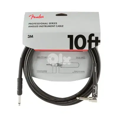 Fender Professional Series Instrument Cable, Straight-Angle, 10', Blac