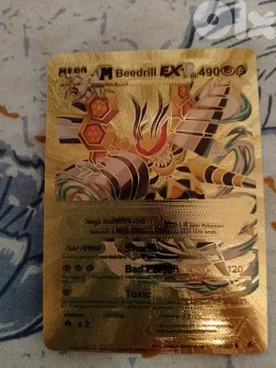 Beedrill pokemon golden card.