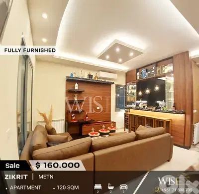 120 SQM fully furnished apartment for SALE in Zikrit!