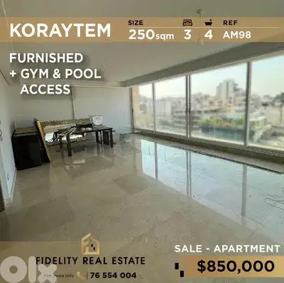Apartment for sale in Koraytem AM98 شقة مفروشة للبيع في قريطم