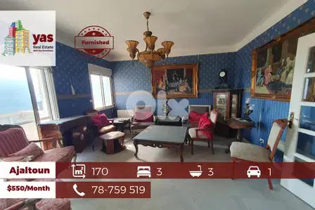 Ajaltoun 170m2 | Fully Furnished | Mountain View | Rent | KH/AA |