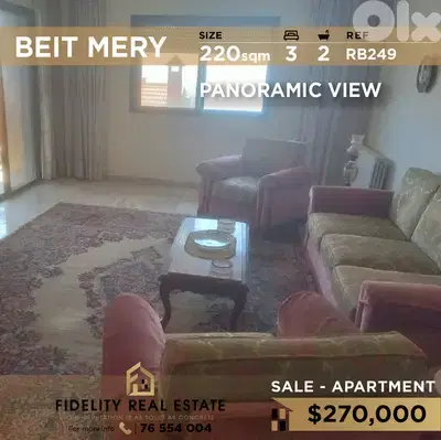 Apartment for sale in Beit Mery RB249 شقة للبيع في بيت مري