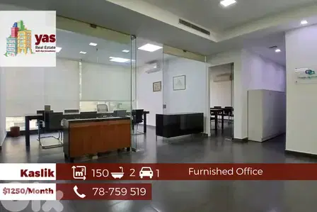 kaslik 150m2 | Furnished Office | Rent | Prime Location | IV/EH