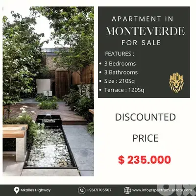 NEW BLDG APT IN MONTEVERDE PRIME WITH TERRACE&GARDEN (250SQ) MO-262