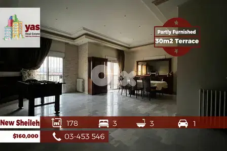 New Sheileh 178m2 | 30m2 Terrace | Semi Furnished | KS/TO New Sheileh 178m2 | 30m2 Terrace | Semi Furnished | KS/TO