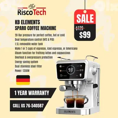 KB ELEMENTS Coffee Machine Sparo – ماكينة قهوة ألمانية