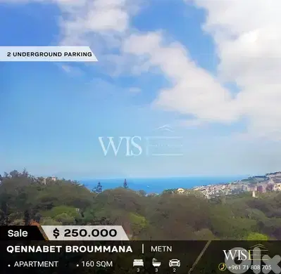 160 SQM Apartment for SALE in Qennabet Broummana!