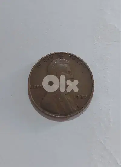 USA  Lincolin Wheat cent coin year 1937