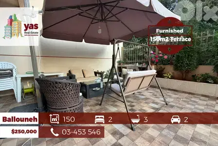 Ballouneh 150m2 | 150m2 Terrace | Furnished | Quiet Street | GT
