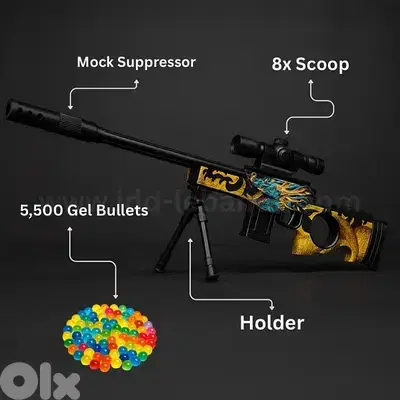 AWM Dragon Edition Sniper High Precision Gel Blaster with 8X HD Scope