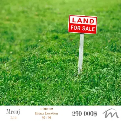 Mrouj | 1,200m² Land | ZONE 30/90 | Main Road Access | Mountain View
