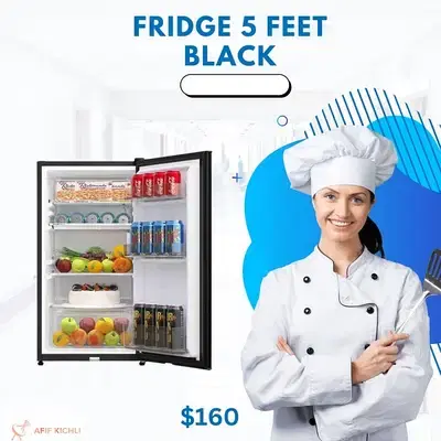 Refrigerator Fridge 5/Feet Silver-Black كفالة شركة